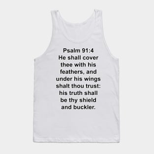 Psalm 91:4  This bold Arial font Bible verse typography is done with Adobe Photoshop CC 2020 Tank Top